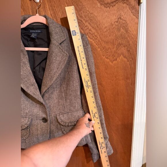 Boston Proper Brown Tweed Look Jacket Size 6 - Picture 7 of 8